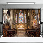 Lofaris Glass Painted Church Elegant Photography Backdrop